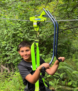 Zip line trolley with brake - Backyard Zipliner  (Race Car style)