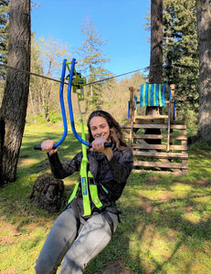 Zip line trolley with brake - Backyard Zipliner  (Race Car style)